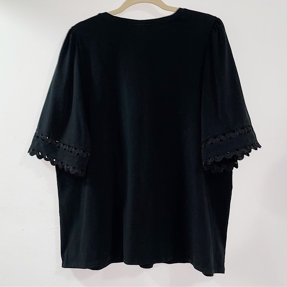 Chico's Lace Detail Flutter Sleeve Tee - Picture 2 of 8